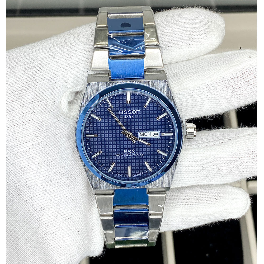 Tis-1853 Swiss Made PRX Powermatic Date & Day Chain Watch
