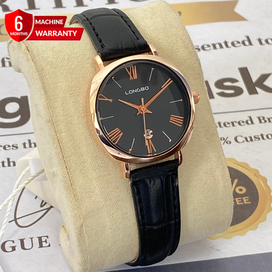 Longbo Luxury Analog Quartz Movement Ladies Straps Watch With Date Display - An Elegant Choice For Her