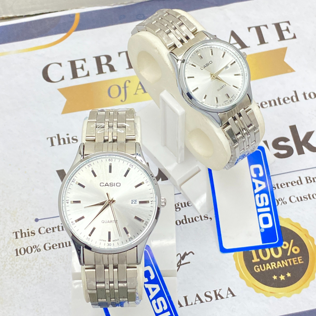 CASIO Luxury Analog Quartz Stainless Steel Made Couple Watches