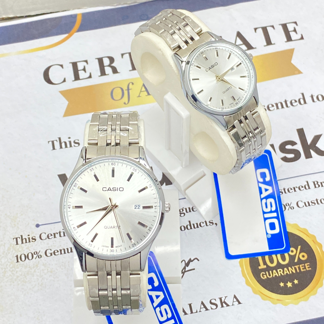 CASIO Luxury Analog Quartz Stainless Steel Made Couple Watches