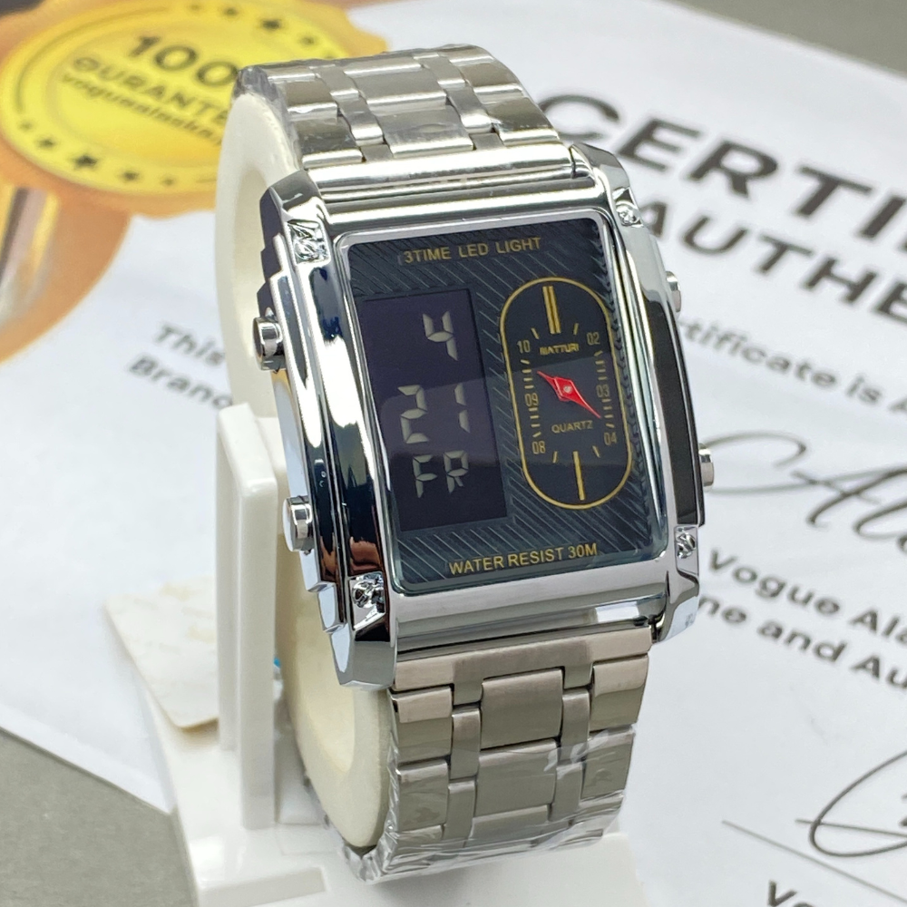 MATTURI Dual Time Multi Functional Chain Watch For Men