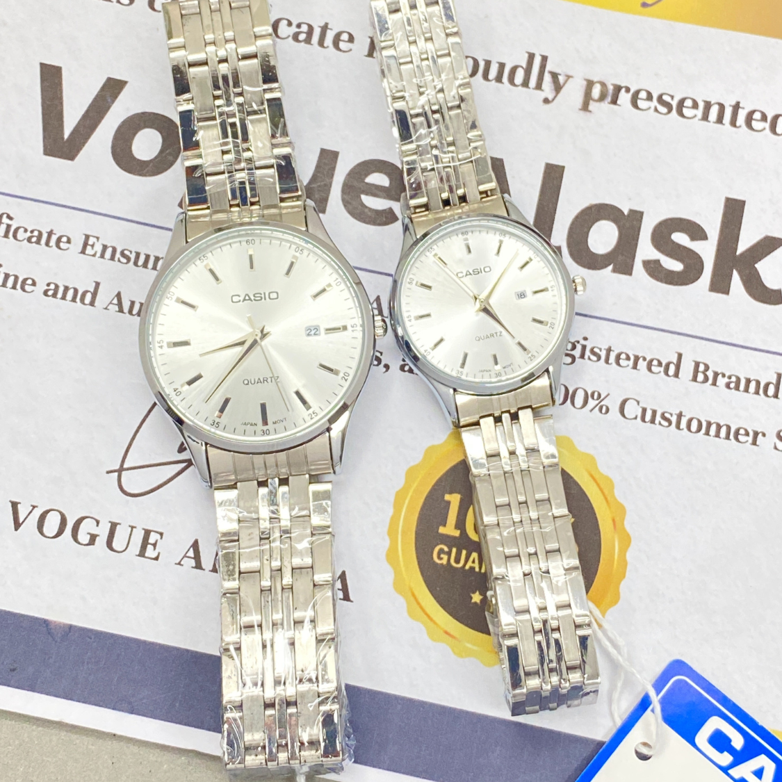 CASIO Luxury Analog Quartz Stainless Steel Made Couple Watches