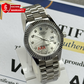 RLX Oyster Perpetual Analog Quartz Movement Chain Watch With Date Display