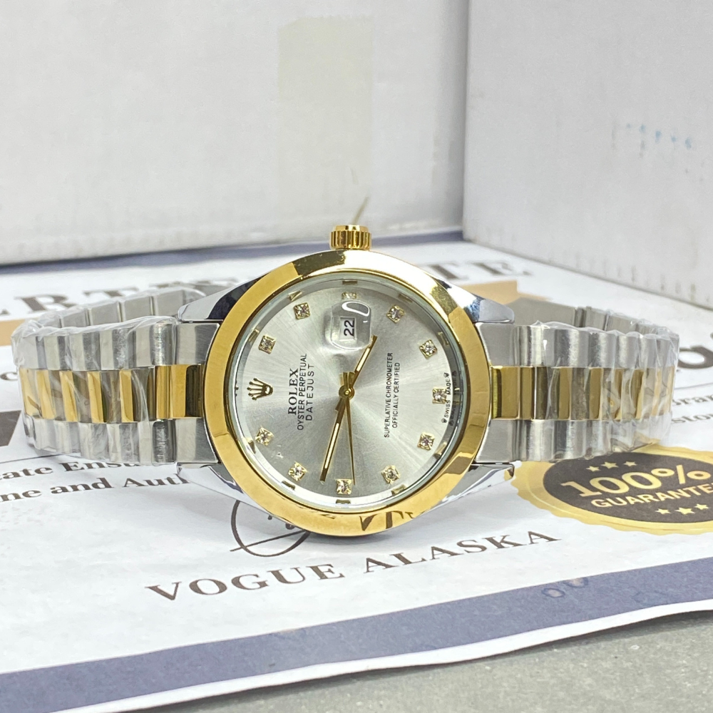 RLX Swiss Made Luxury Chain Watch For Men With Date Display