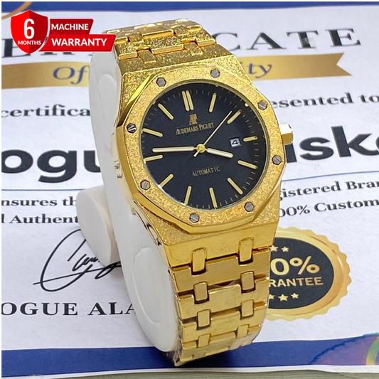 Men's Classic Octagonal Dial Stainless Steel Chain Watch With Date Display