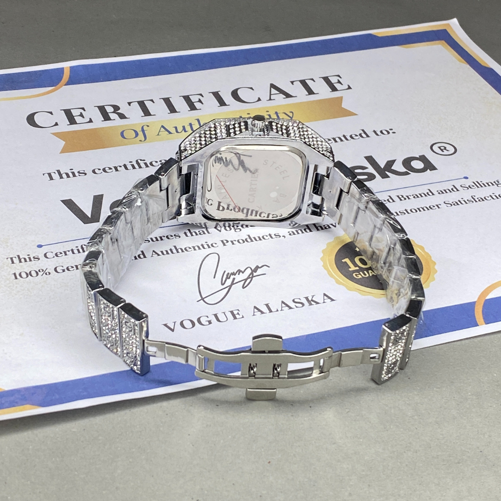 CARTIER Iced Out Luxury Stainless Steel Made Analog Watch For Men