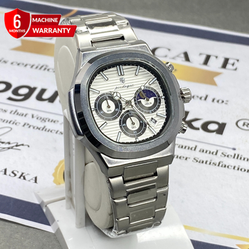 Premium Sweep Movement Chronograph Working Stainless Steel Chain Watch For Men
