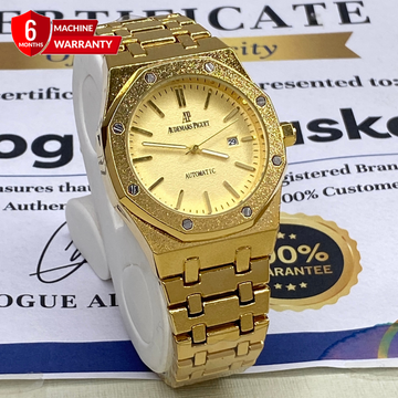 Men's Classic Octagonal Dial Stainless Steel Chain Watch With Date Display