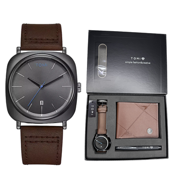 TOMI T-084 Straps Wrist Watch For Men With Wallet and Pen in Proper Tomi Gift Box