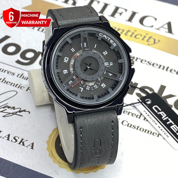 CAITES Round Dial Durable Straps Analog Quartz Movement Watch For Men