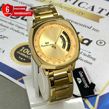 Success-Way Golden Stainless Steel Premium Quality Chain Watch