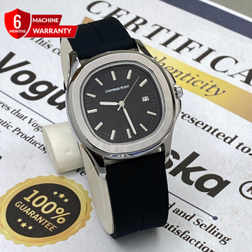 Universe Point Analog Quartz Movement Watch With Silicone Strap Magnetic Lock and Date Display For Men