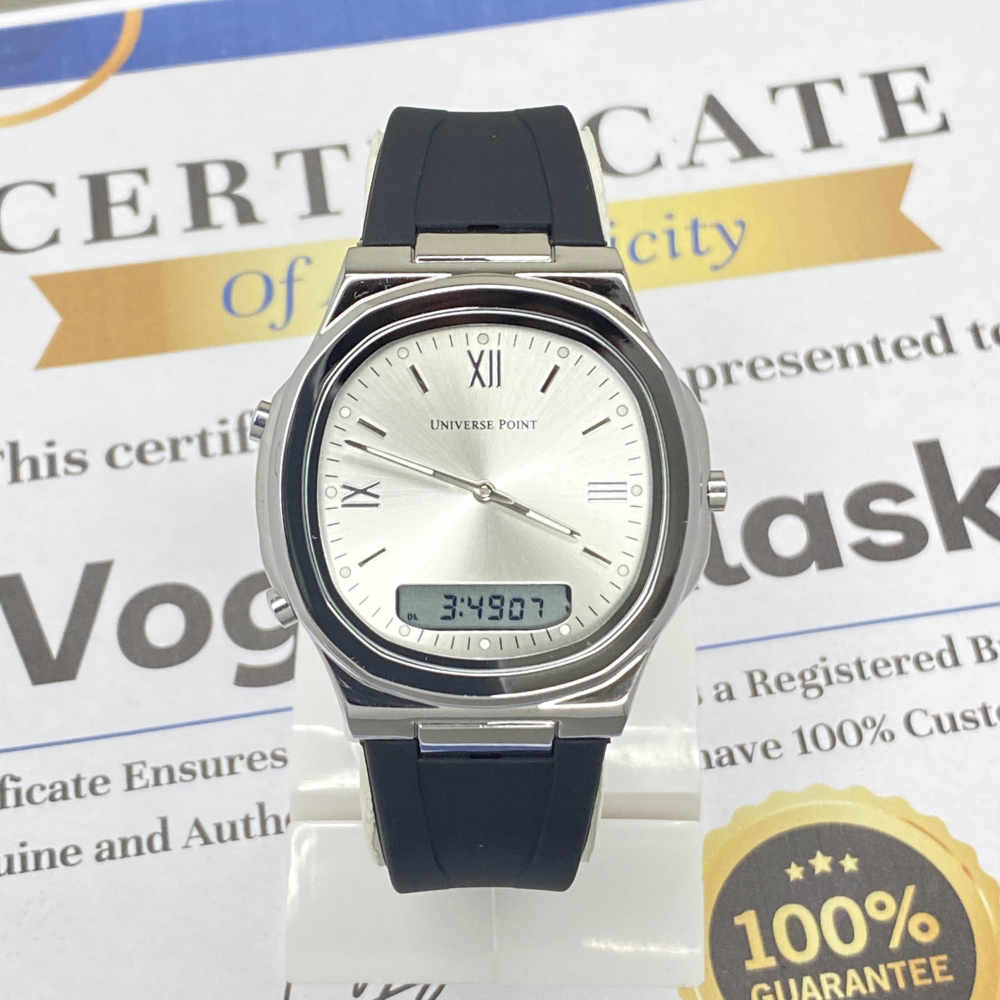 UNIVERSE POINT Dual Time Silicone Straps Watch For Men