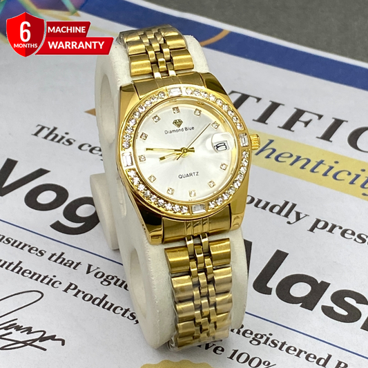 Luxury Ladies Alanog Quartz Chain Watch With Date Display - A Perfect Gift For Her
