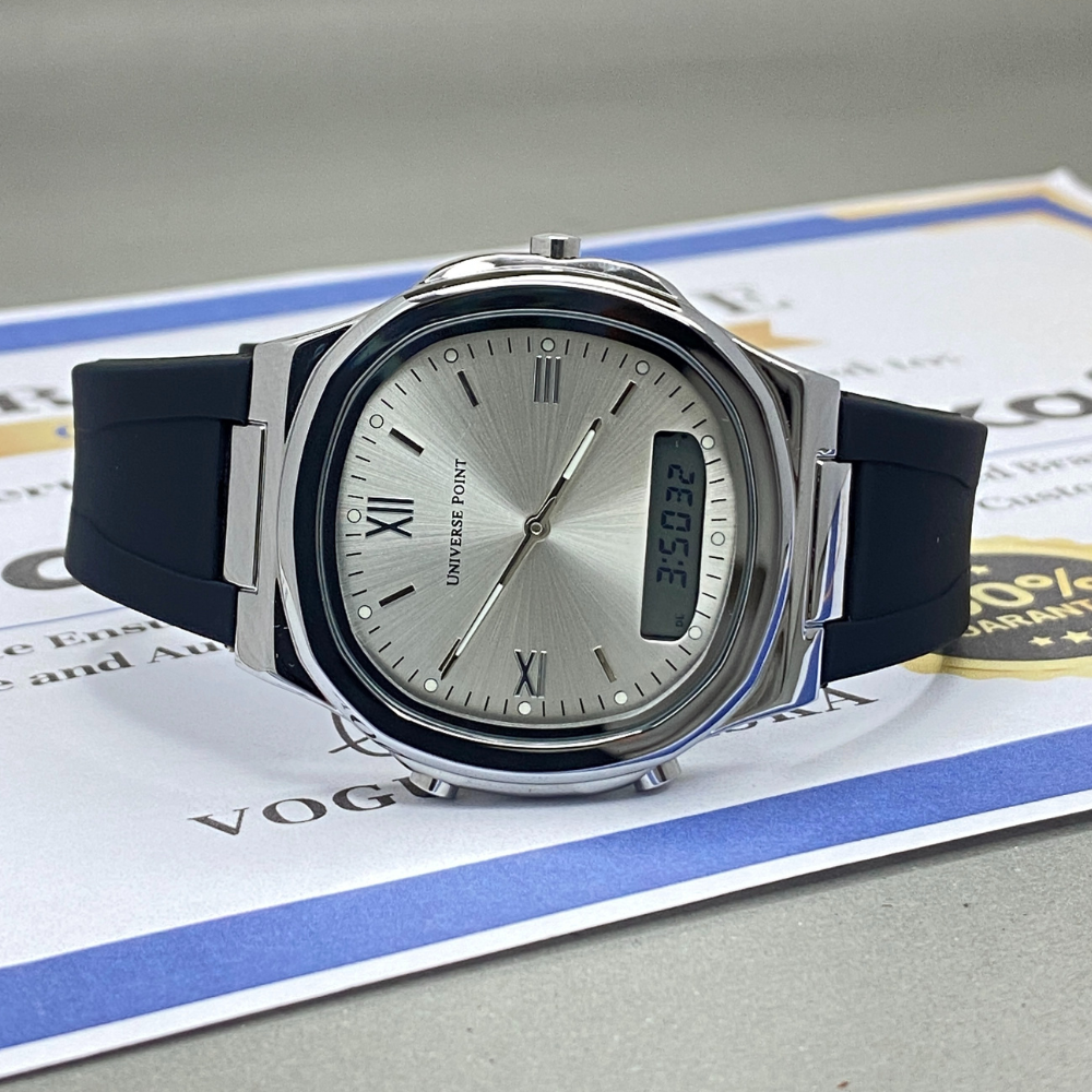 UNIVERSE POINT Dual Time Silicone Straps Watch For Men