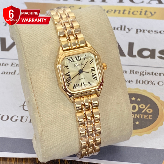 Baoki Square Shape Dial Premium Stainless Steel Chain Watch For Ladies - A Perfect Gift For Her