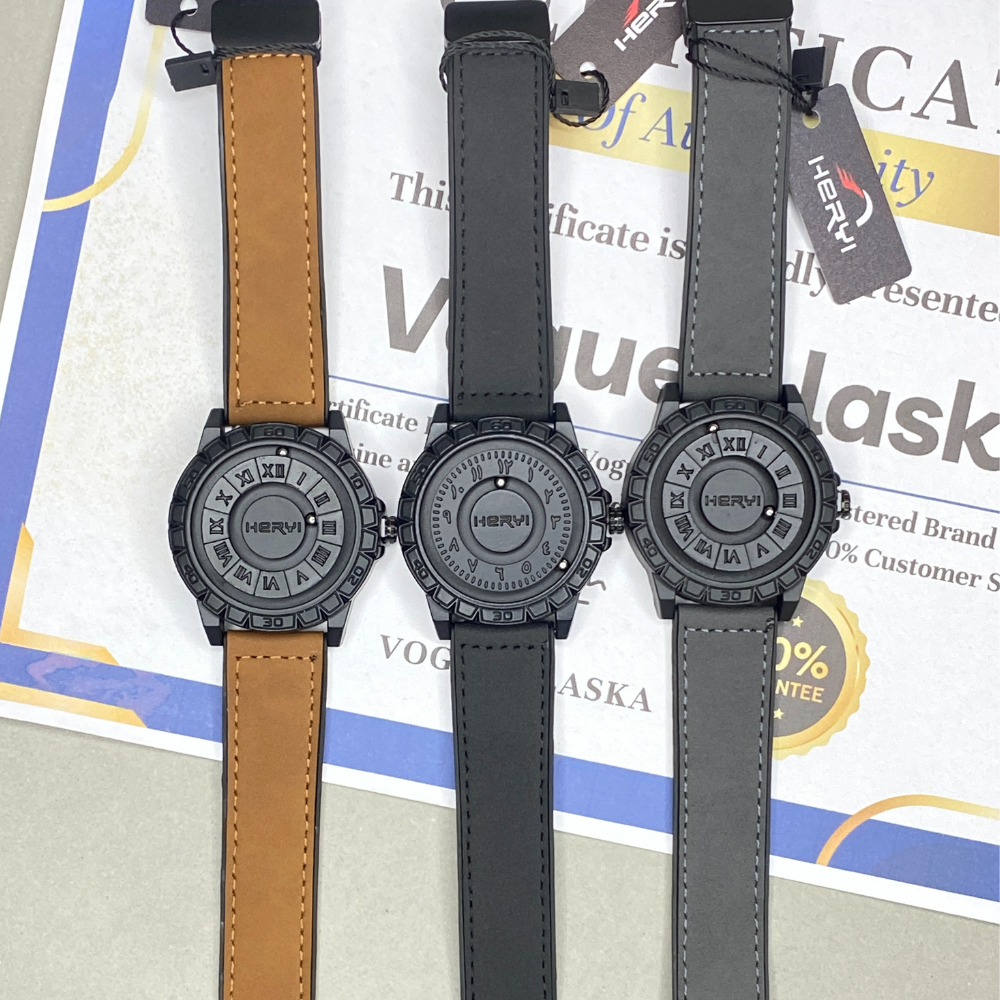 HERYI Rotatory Bearing - Full Steel Magnetic Lock & Silicone Rubber Straps Watch