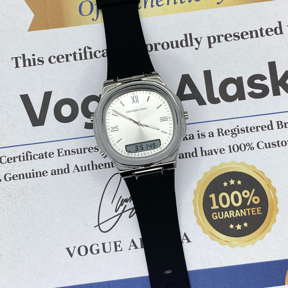 UNIVERSE POINT Dual Time Silicone Straps Watch For Men