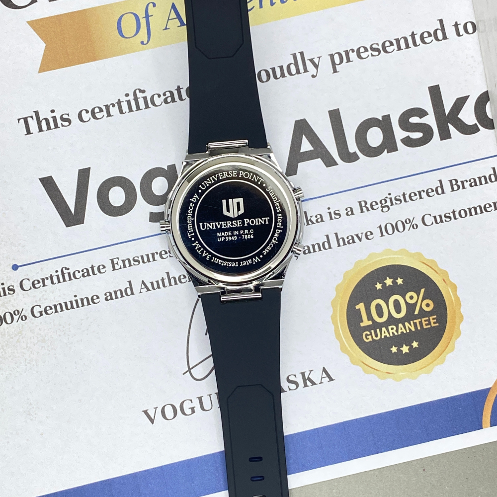 UNIVERSE POINT Dual Time Silicone Straps Watch For Men