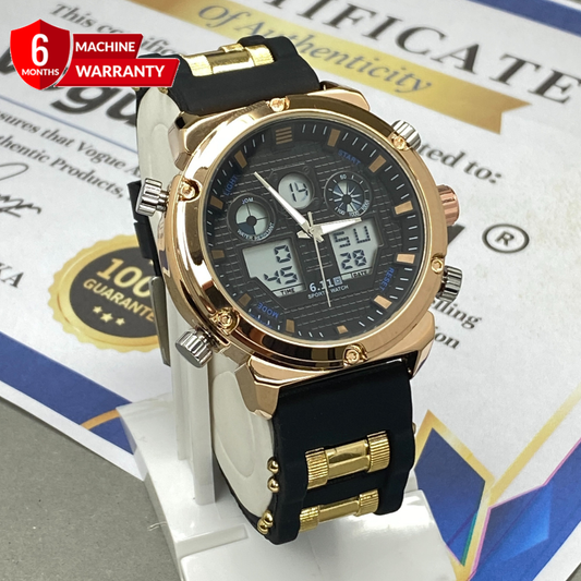 Duantai Analog & Digital Rubber Straps Watch For Men
