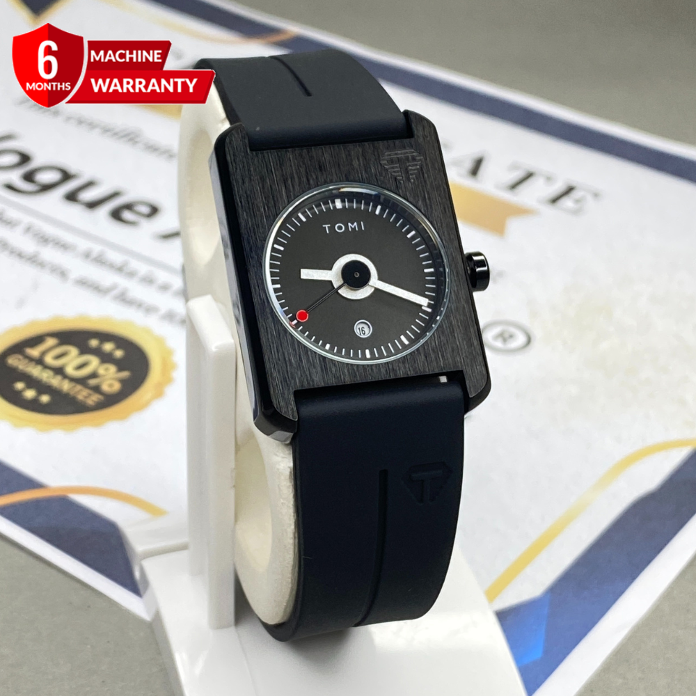 Tomi T-033 Analog Time Rectangular Dial Silicone Straps Watch