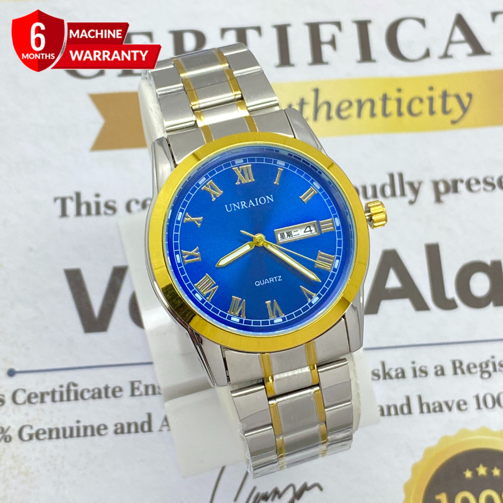 UNRAION Classic Style Date & Day Chain Watch For Men