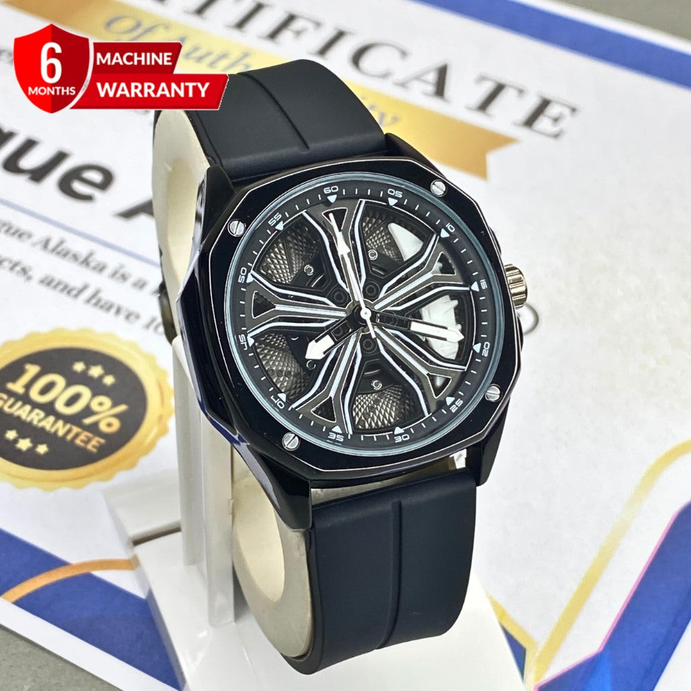 Kegio Spinning Wheel – Magnetic Lock & Premium Silicone Strap Watch