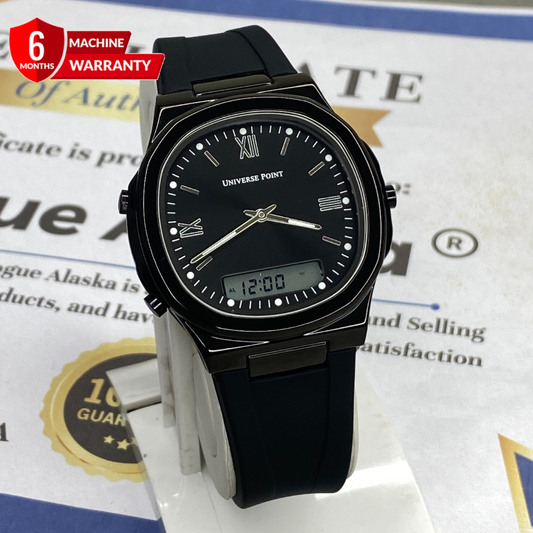 UNIVERSE POINT Dual Time Multifuctional Silicone Straps Watch For Men