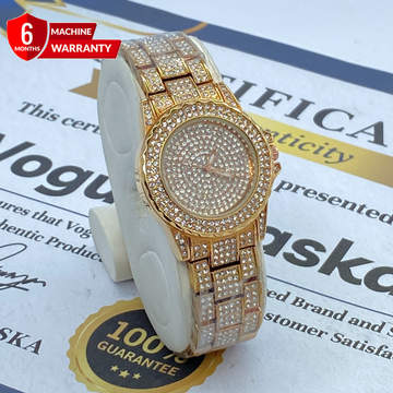 Luxury Bee Sister Alanog Display Stainless Steel Made Chain Watch For Ladies - An Elegant Gift For Her