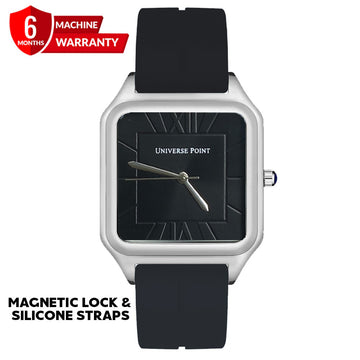 Universe Point Square Design Magnetic Lock & Silicone Straps Watch