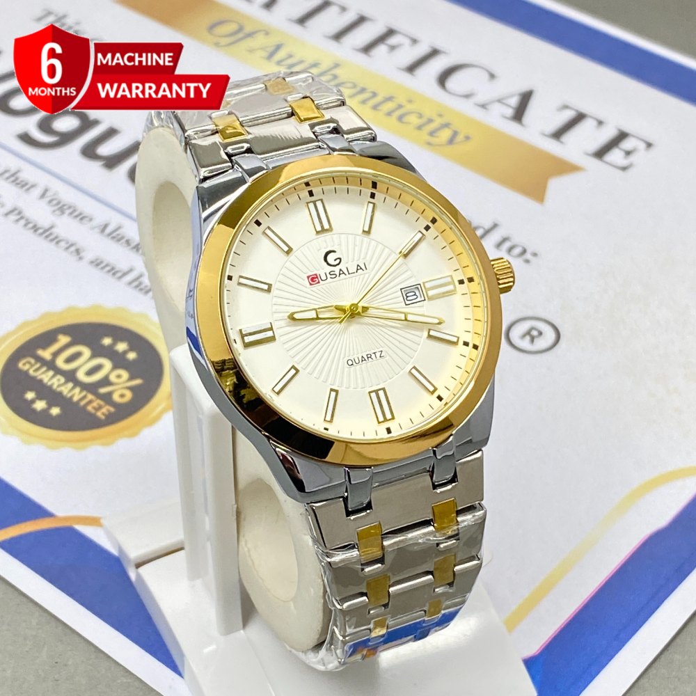 Gusalai Luxury Analog Chain Watch with Premium  Butterfly Lock