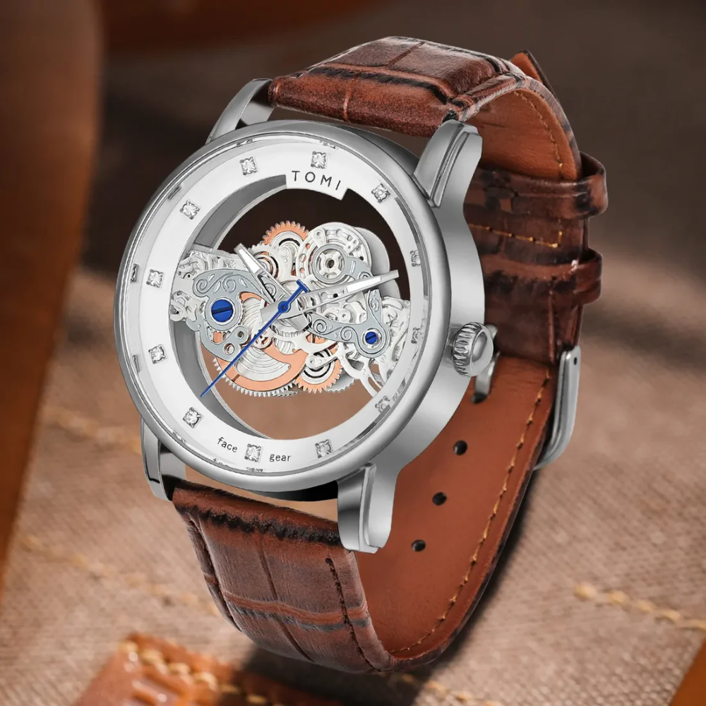 TOMI T-102 Face Gear Analog Display Dual Strap Watch For Men