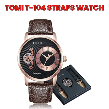 TOMI T-104 Face Gear Dual Strap Luxury Analog Watch For Men