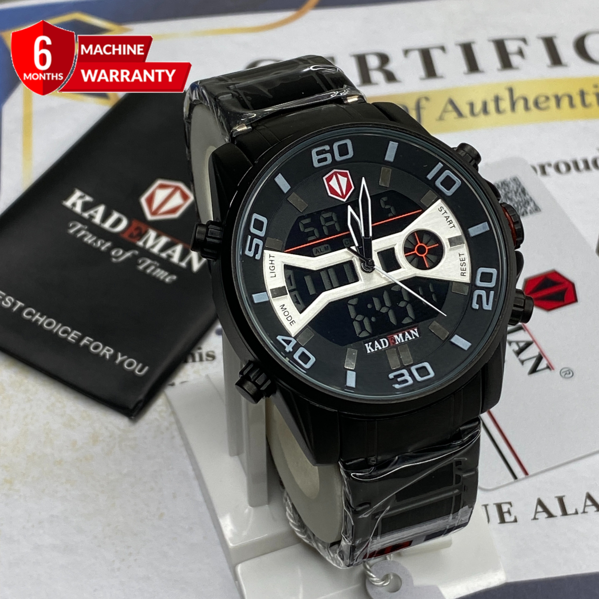 KADEMAN-K6171 Dual Time Stainless Steel Made Watch For Men