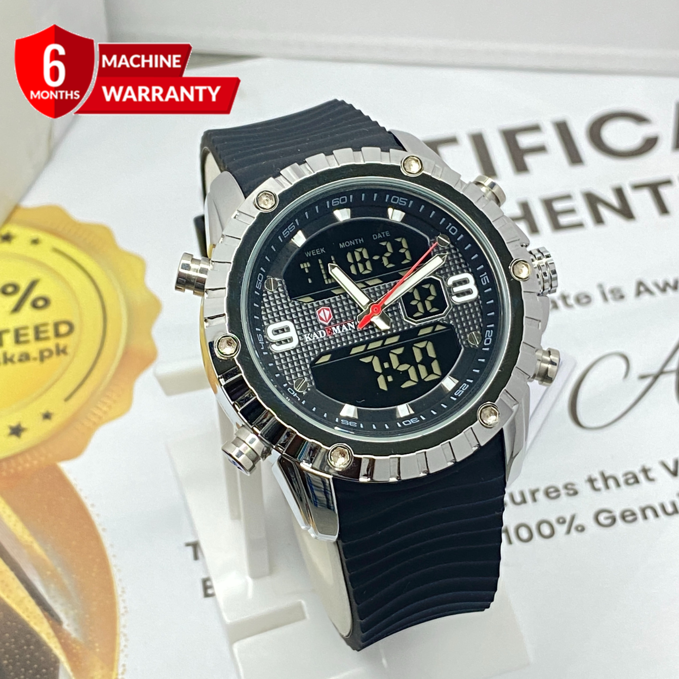 KDM-K7003 Dual Time Silicone Straps Watch For Men