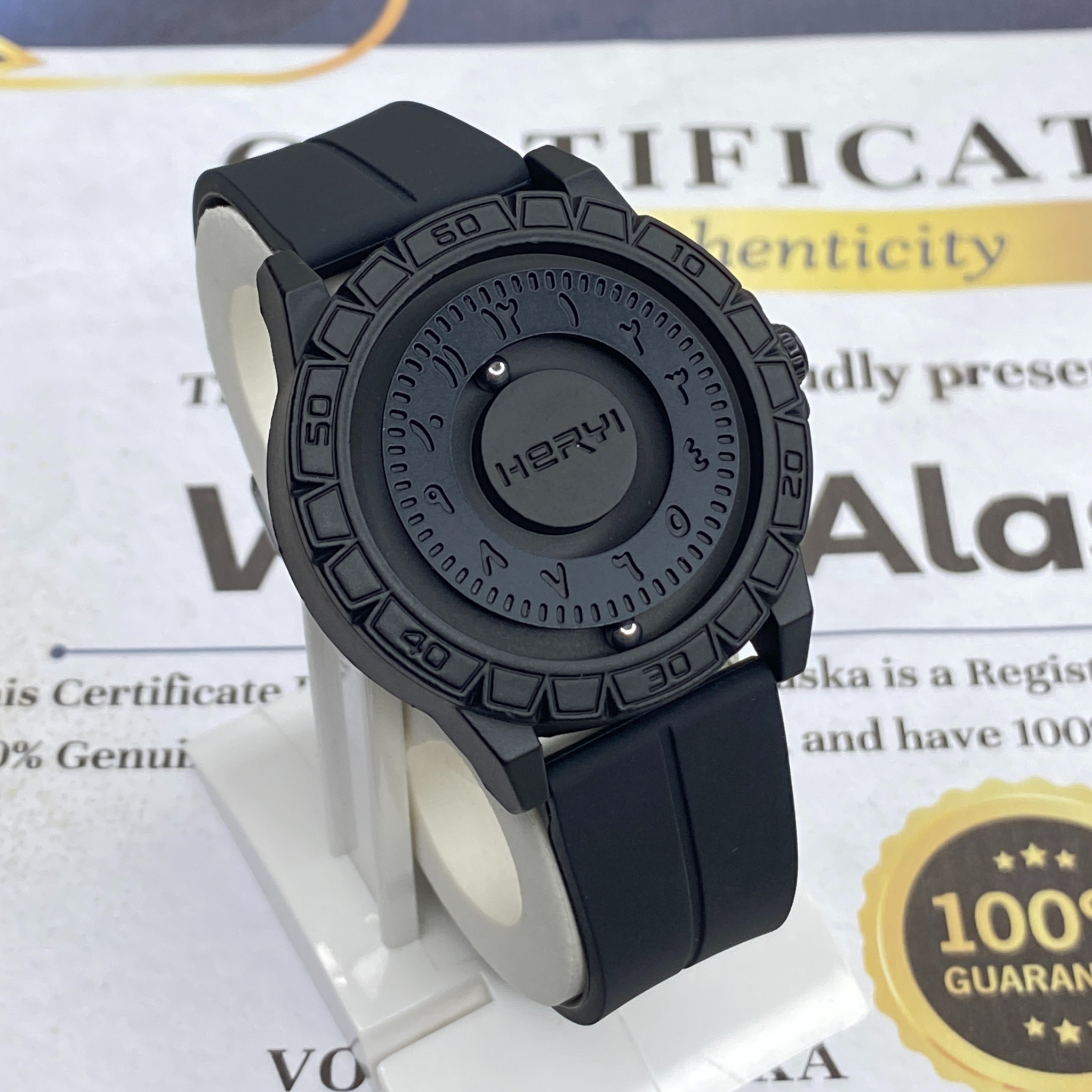 HERYI Revolutionary Bearing - Full Steel Magnetic Lock & Silicone Rubber Straps Watch