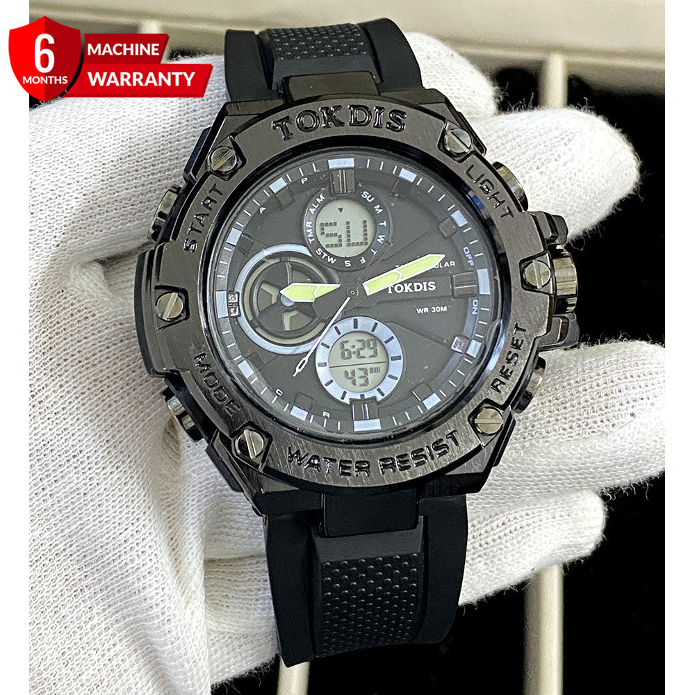 TOKDIS Metal Dial, Dual Time Sports Watch For Men