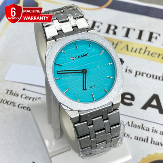 MAIMASHI Slim Design Analog Display Stainless Steel Chain Watch for Men