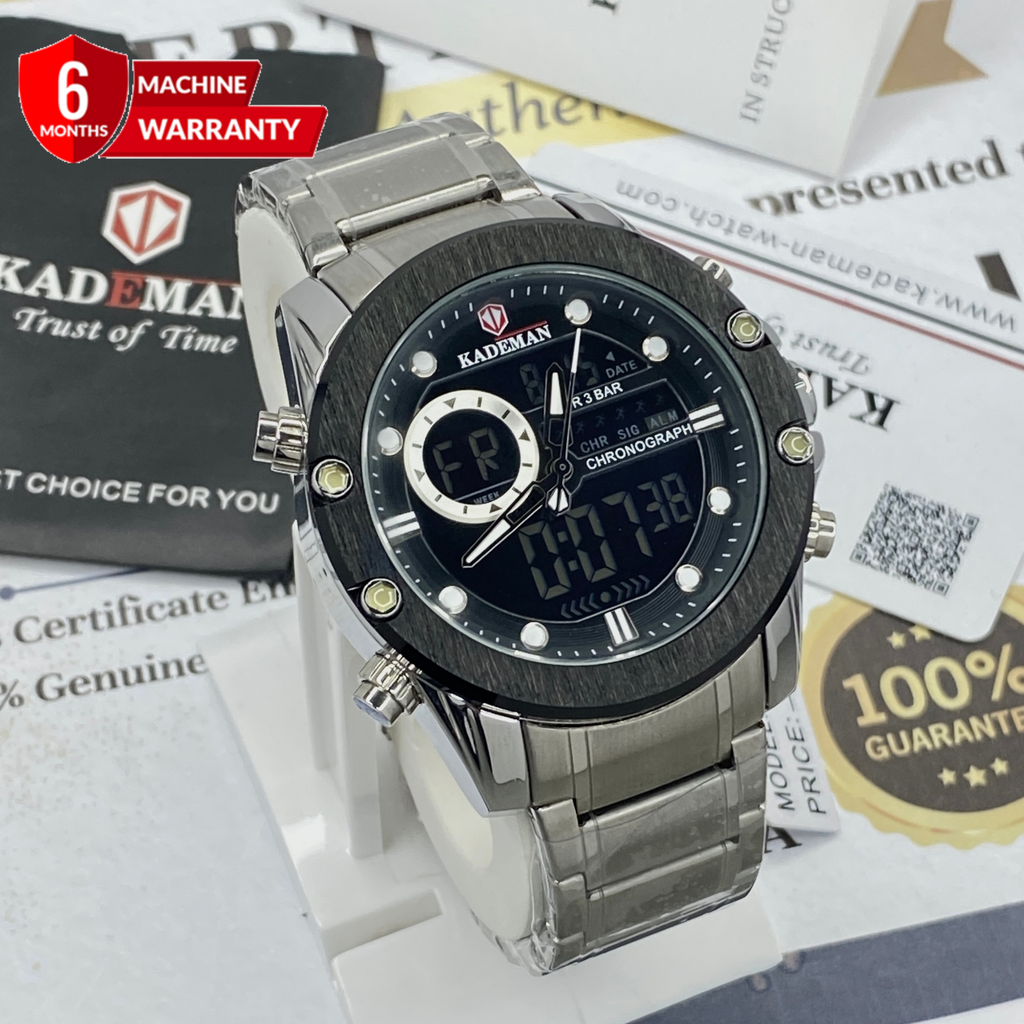 KADEMAN-K9089 Dual Display Stainless Steel Made Watch For Men