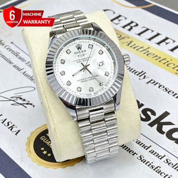 RLX Oyster Perpetual Analog Quartz Movement Chain Watch With Date & Day Display