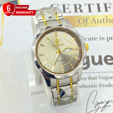 BINBOND Analog Time Luxury Stainless Steel Watch For Men with Date & Day Display