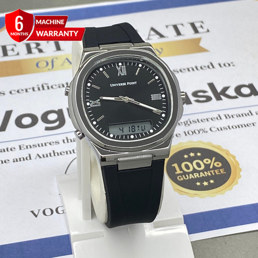 UNIVERSE POINT Dual Time Silicone Straps Watch For Men