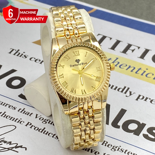 Premium Round Dial Alanog Quartz Movement Ladies Chain Watch - An Elegent Gift For Her