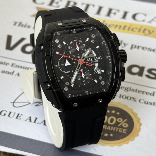 AILANG Analog Quartz Movement Chronograph Working Silicone Straps Watch For Men