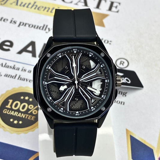 Kegio Spinning Wheel – Magnetic Lock & Premium Silicone Strap Watch