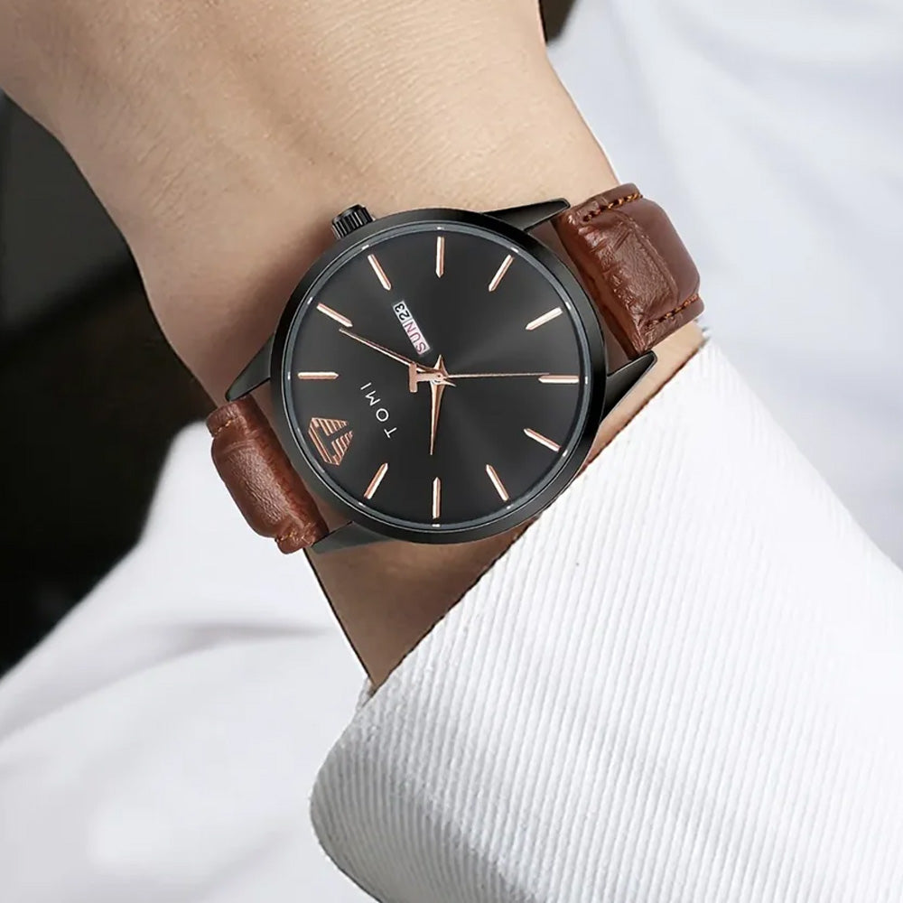 TOMI T-045 Original Watch Date & Day Quartz Straps For Men