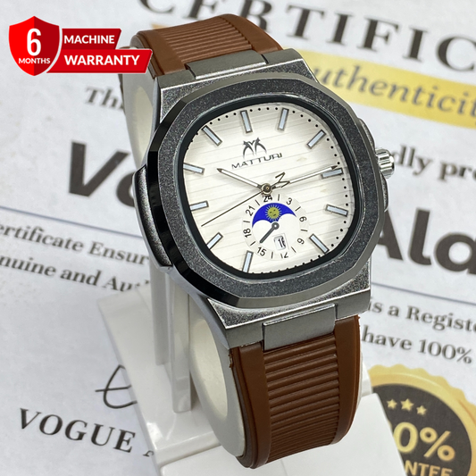 MATTURI Analog Time Date Display Rubber Straps Watch For Men