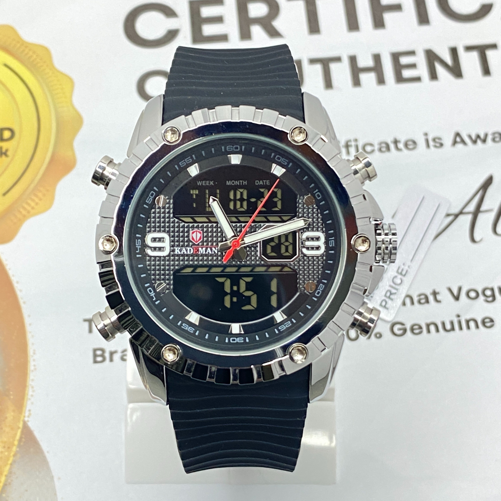KDM-K7003 Dual Time Silicone Straps Watch For Men