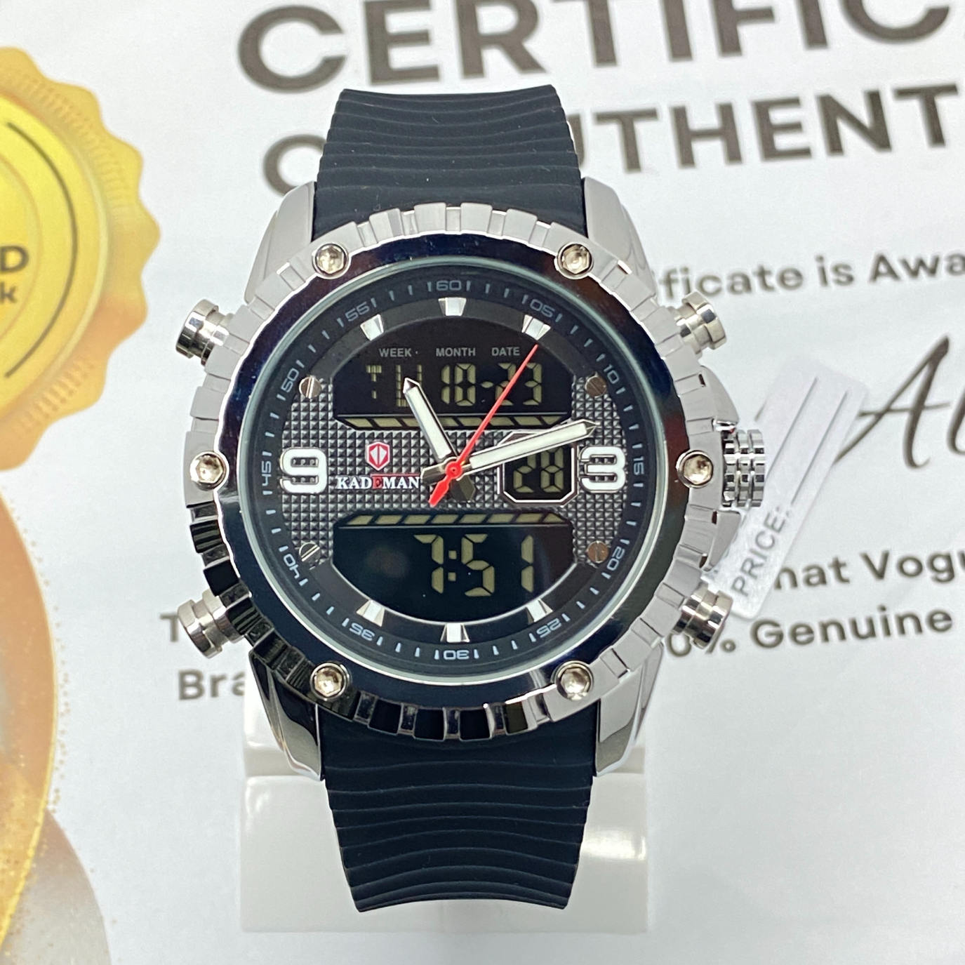 KDM-K7003 Dual Time Silicone Straps Watch For Men