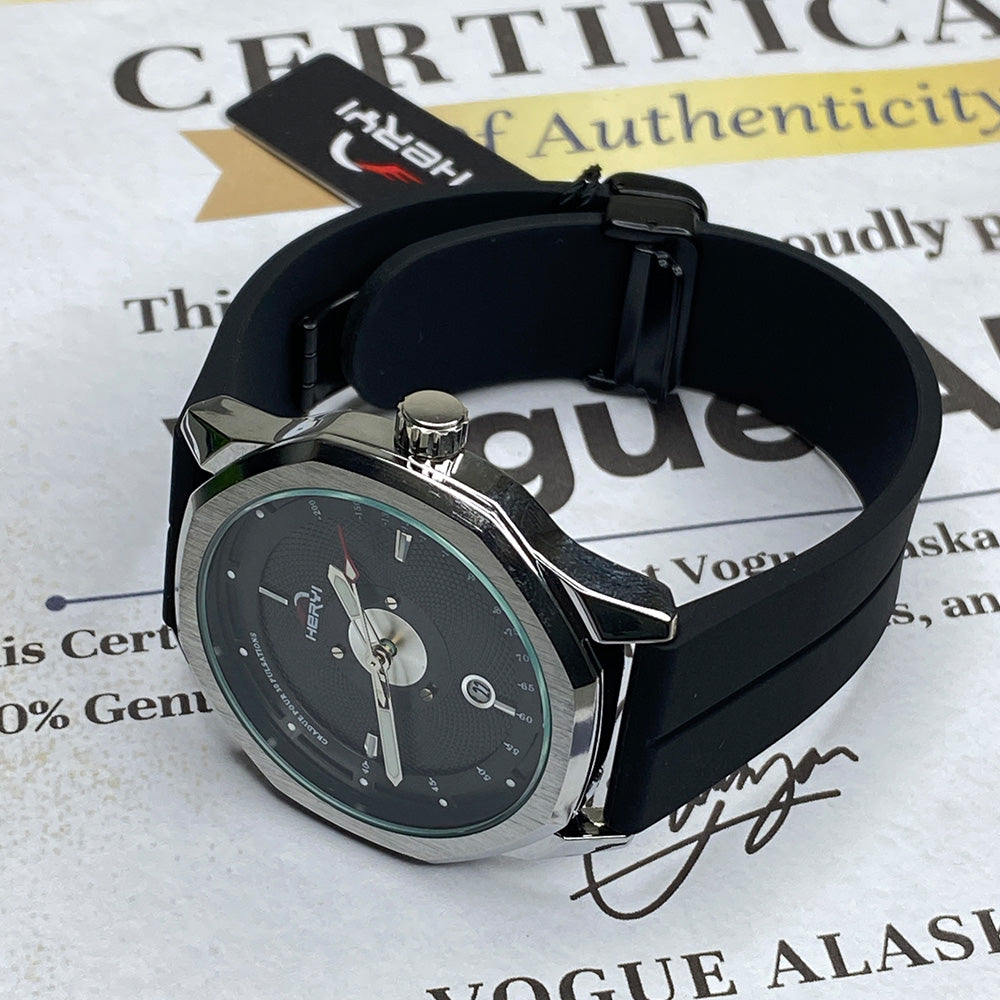 Heyri -  Magnetic Lock & Silicone Rubber Straps Magnetic Watch For Men